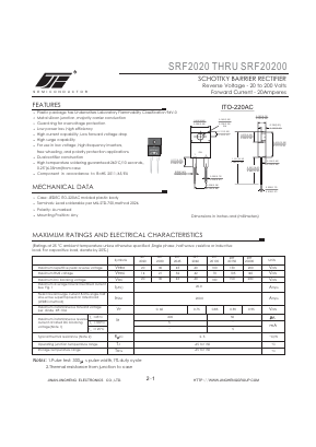 SRF20100 Datasheet PDF Jinan Jing Heng Electronics Co., Ltd.