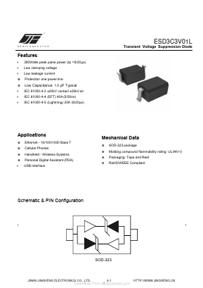 ESD3C3V01L Datasheet PDF Jinan Jing Heng Electronics Co., Ltd.