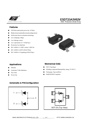 ESDT23A5V02V Datasheet PDF Jinan Jing Heng Electronics Co., Ltd.