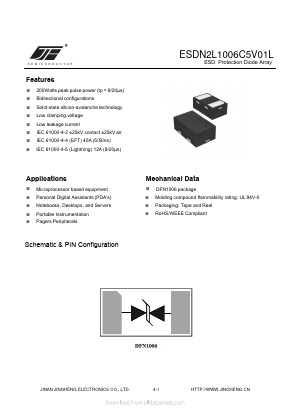 ESDN2L1006C5V01L Datasheet PDF Jinan Jing Heng Electronics Co., Ltd.