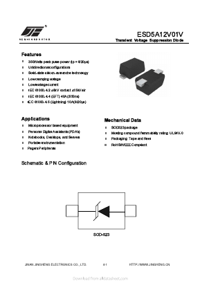 ESD5A12V01V Datasheet PDF Jinan Jing Heng Electronics Co., Ltd.