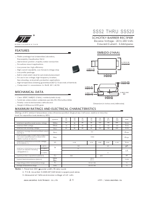 SS52 Datasheet PDF Jinan Jing Heng Electronics Co., Ltd.