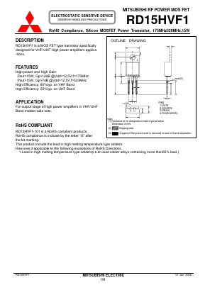 RD15HVF1 Datasheet PDF Quanzhou Jinmei Electronic