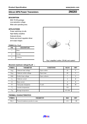 2N6260 Datasheet PDF Quanzhou Jinmei Electronic