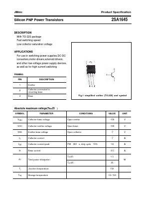 2SA1645 Datasheet PDF Quanzhou Jinmei Electronic