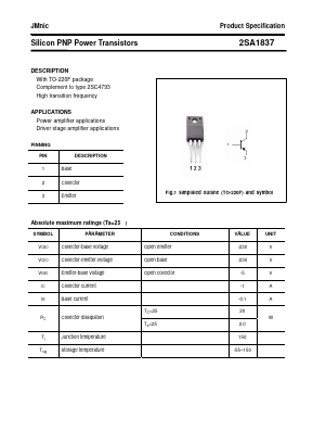 2SA1837 Datasheet PDF Quanzhou Jinmei Electronic