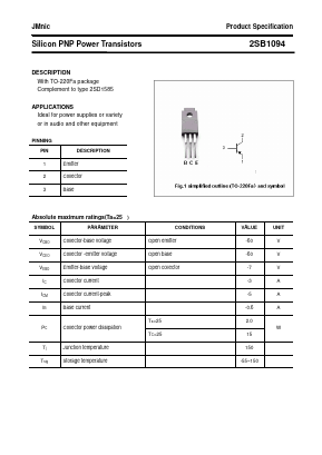 B1094 Datasheet PDF Quanzhou Jinmei Electronic