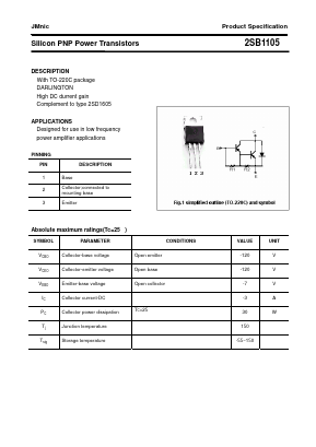 2SB1105 Datasheet PDF Quanzhou Jinmei Electronic