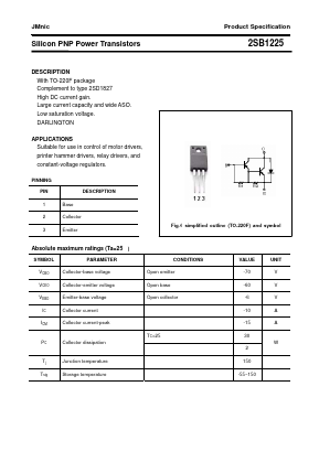 2SB1225 Datasheet PDF Quanzhou Jinmei Electronic