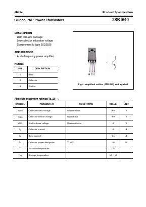 2SB1640 Datasheet PDF Quanzhou Jinmei Electronic