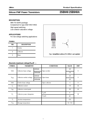 2SB948 Datasheet PDF Quanzhou Jinmei Electronic