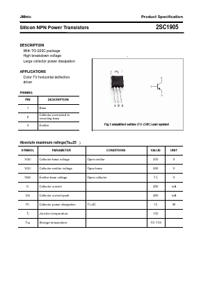 2SC1905 Datasheet PDF Quanzhou Jinmei Electronic