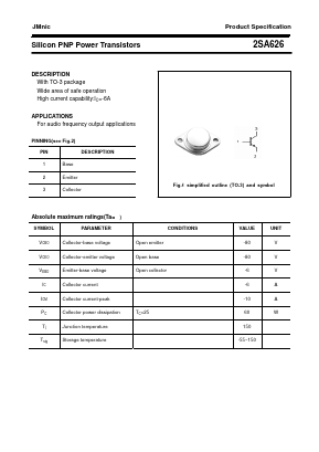 2SA626 Datasheet PDF Quanzhou Jinmei Electronic