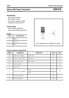 B1018 Datasheet PDF Quanzhou Jinmei Electronic