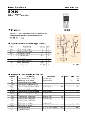 BD810 Datasheet PDF Quanzhou Jinmei Electronic