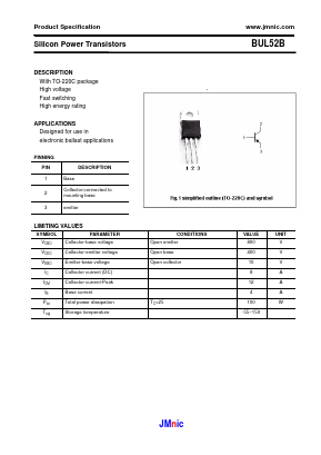 BUL52B Datasheet PDF Quanzhou Jinmei Electronic