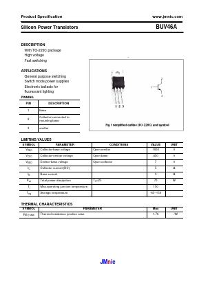 BUV46A Datasheet PDF Quanzhou Jinmei Electronic