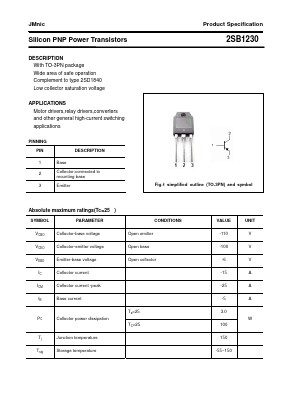 2SB1230 Datasheet PDF Quanzhou Jinmei Electronic