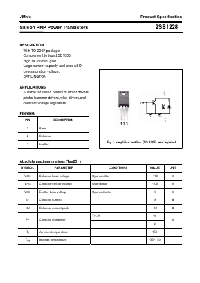 2SB1228 Datasheet PDF Quanzhou Jinmei Electronic