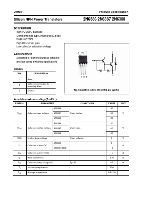 2N6388 Datasheet PDF Quanzhou Jinmei Electronic