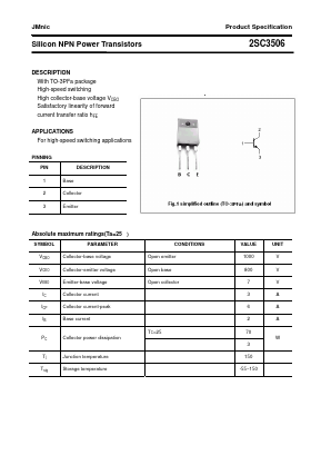 C3506 Datasheet PDF Quanzhou Jinmei Electronic