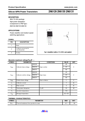 2N6131 Datasheet PDF Quanzhou Jinmei Electronic