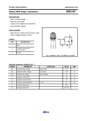 2SD1197 Datasheet PDF Quanzhou Jinmei Electronic