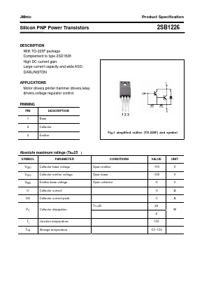 2SB1226 Datasheet PDF Quanzhou Jinmei Electronic