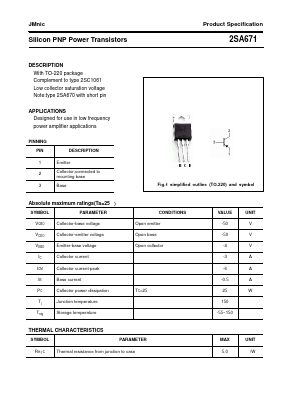 2SA671 Datasheet PDF Quanzhou Jinmei Electronic