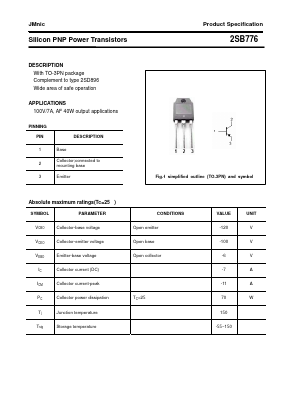 2SB776 Datasheet PDF Quanzhou Jinmei Electronic