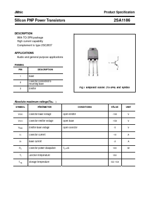 A1186 Datasheet PDF Quanzhou Jinmei Electronic