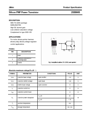 B885 Datasheet PDF Quanzhou Jinmei Electronic