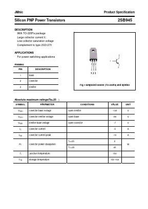 2SB945 Datasheet PDF Quanzhou Jinmei Electronic