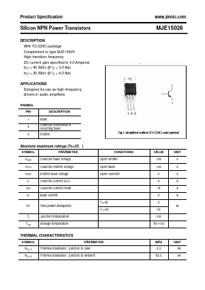 MJ15028 Datasheet PDF Quanzhou Jinmei Electronic