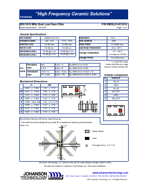 0869LD14C1810 Datasheet PDF Johanson Technology Inc.