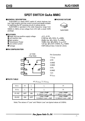 NJG1506R Datasheet PDF Japan Radio Corporation 