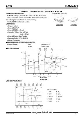 NJM2279 Datasheet PDF Japan Radio Corporation 