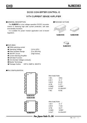 NJM2383 Datasheet PDF Japan Radio Corporation 