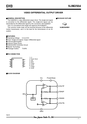 NJM2504 Datasheet PDF Japan Radio Corporation 