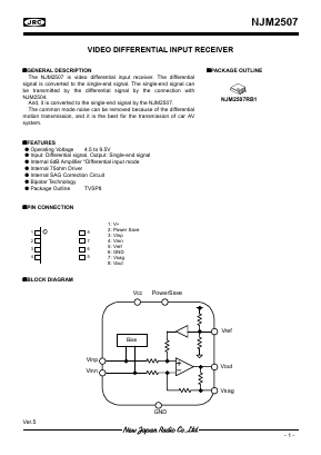 NJM2507 Datasheet PDF Japan Radio Corporation 