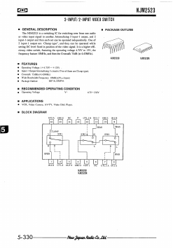 NJM2523 Datasheet PDF Japan Radio Corporation 