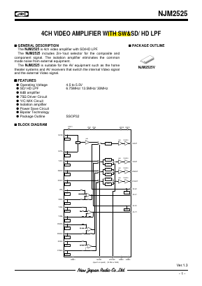 NJM2525 Datasheet PDF Japan Radio Corporation 