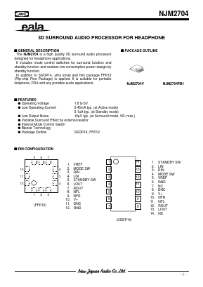 NJM2704V Datasheet PDF Japan Radio Corporation 