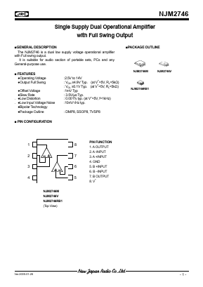 NJM2746 Datasheet PDF Japan Radio Corporation 