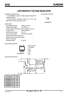 NJM2886 Datasheet PDF Japan Radio Corporation 