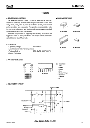 NJM555V Datasheet PDF Japan Radio Corporation 