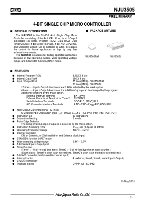 NJU3505L Datasheet PDF Japan Radio Corporation 