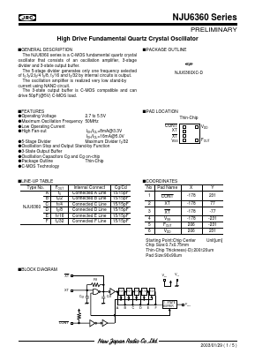 NJU6360 Datasheet PDF Japan Radio Corporation 