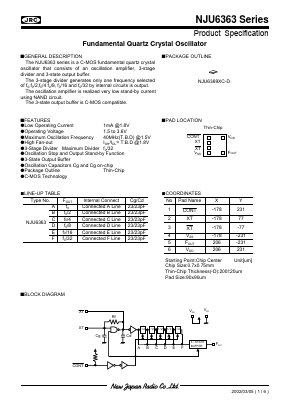 NJU6363 Datasheet PDF Japan Radio Corporation 