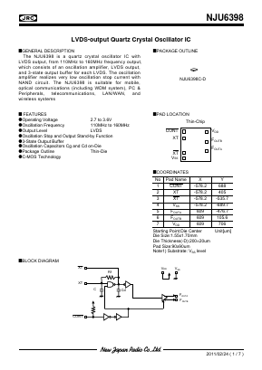 NJU6398 Datasheet PDF Japan Radio Corporation 